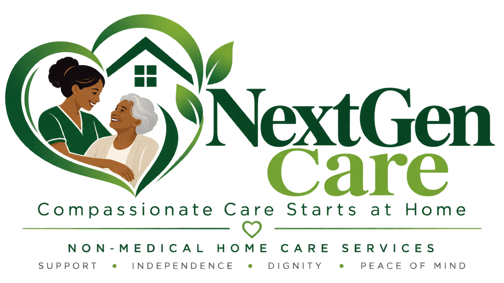 NextGen Care logo featuring a caregiver and an older adult